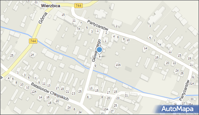 Wierzbica, Głowackiego, 7, mapa Wierzbica