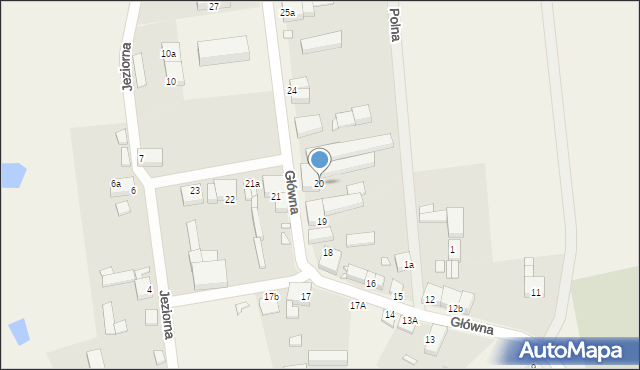 Wierzbno, Główna, 20, mapa Wierzbno