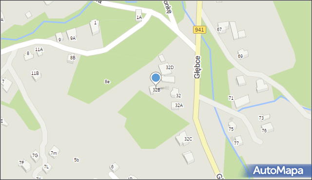 Wisła, Głębce, 32B, mapa Wisła