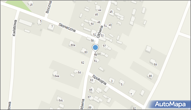 Witkowice, Główna, 59, mapa Witkowice