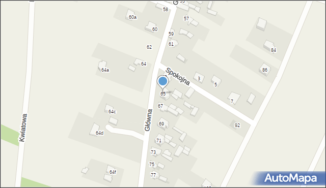 Witkowice, Główna, 65, mapa Witkowice