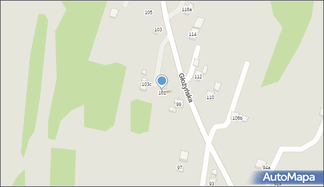 Wodzisław Śląski, Głożyńska, 101, mapa Wodzisławia Śląskiego