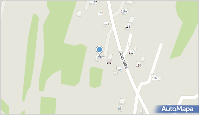 Wodzisław Śląski, Głożyńska, 103c, mapa Wodzisławia Śląskiego