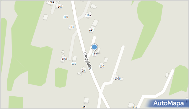 Wodzisław Śląski, Głożyńska, 112, mapa Wodzisławia Śląskiego