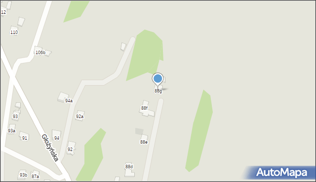 Wodzisław Śląski, Głożyńska, 88g, mapa Wodzisławia Śląskiego