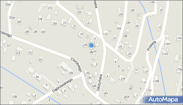 Wodzisław Śląski, Głożyńska, 9a, mapa Wodzisławia Śląskiego