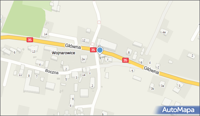 Wojnarowice, Główna, 9, mapa Wojnarowice