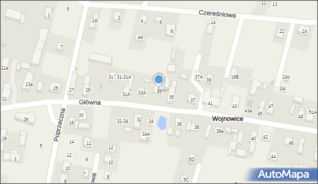 Wojnowice, Główna, 33, mapa Wojnowice