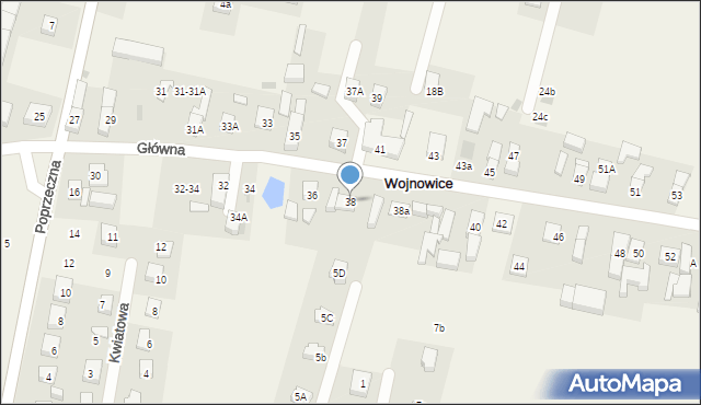 Wojnowice, Główna, 38, mapa Wojnowice