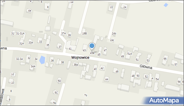 Wojnowice, Główna, 43a, mapa Wojnowice