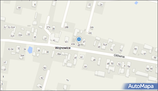 Wojnowice, Główna, 45, mapa Wojnowice