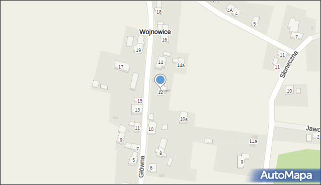 Wojnowice, Główna, 12, mapa Wojnowice