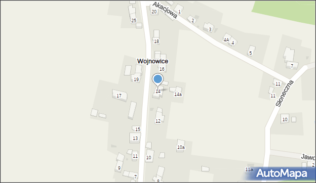 Wojnowice, Główna, 14, mapa Wojnowice