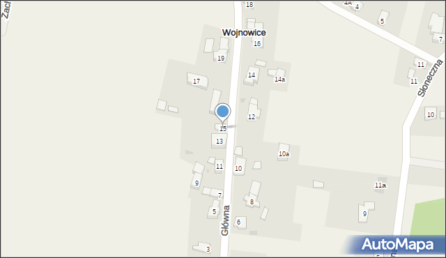 Wojnowice, Główna, 15, mapa Wojnowice