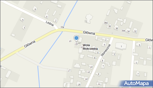 Wola Mokrzeska, Główna, 11, mapa Wola Mokrzeska