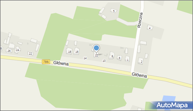 Wola Mokrzeska, Główna, 12, mapa Wola Mokrzeska