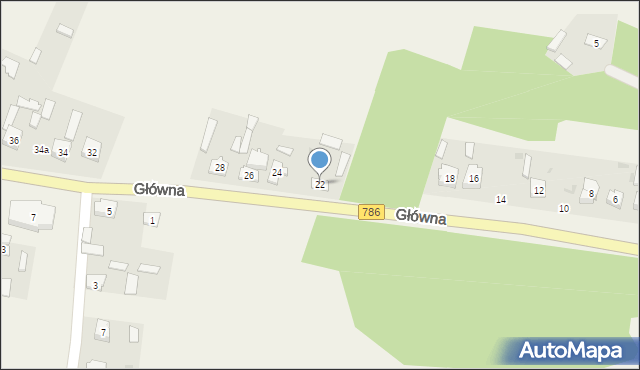 Wola Mokrzeska, Główna, 22, mapa Wola Mokrzeska