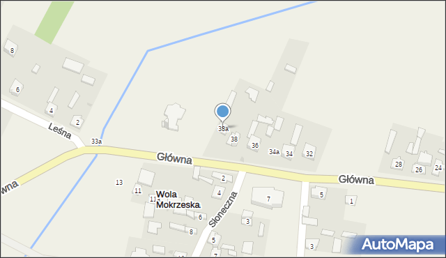 Wola Mokrzeska, Główna, 38a, mapa Wola Mokrzeska