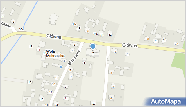 Wola Mokrzeska, Główna, 7, mapa Wola Mokrzeska