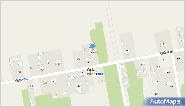 Wola Paprotnia, Główna, 50, mapa Wola Paprotnia