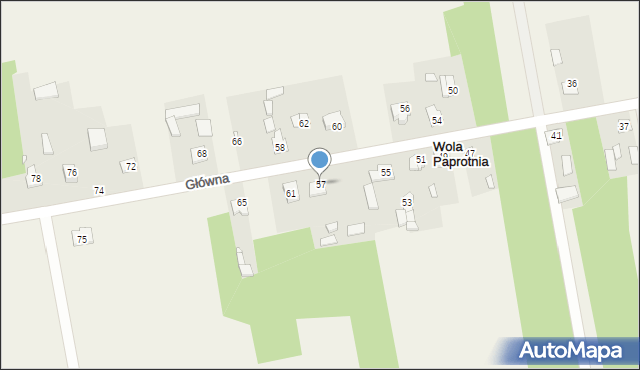 Wola Paprotnia, Główna, 57, mapa Wola Paprotnia