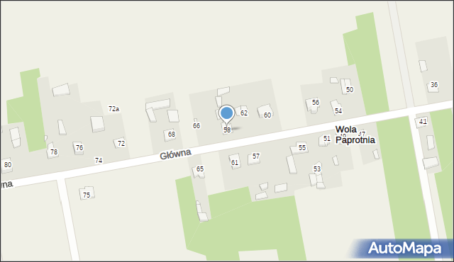 Wola Paprotnia, Główna, 58, mapa Wola Paprotnia