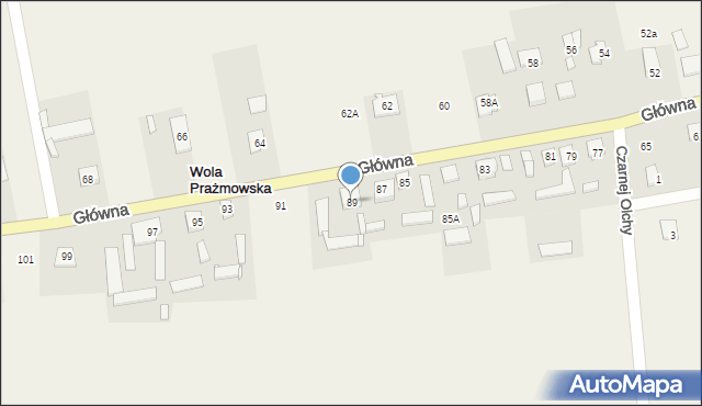 Wola Prażmowska, Główna, 89, mapa Wola Prażmowska