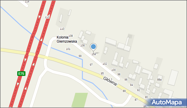 Wola Rakowa, Główna, 104, mapa Wola Rakowa