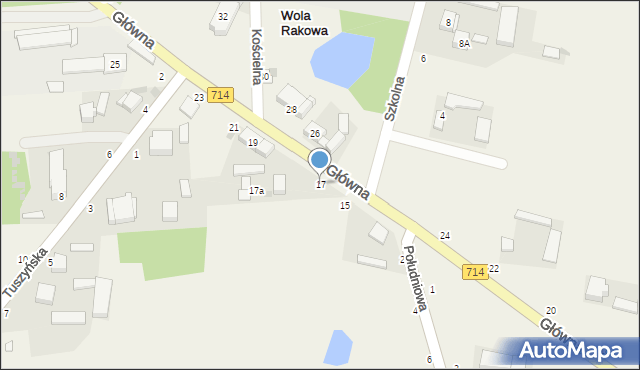 Wola Rakowa, Główna, 17, mapa Wola Rakowa