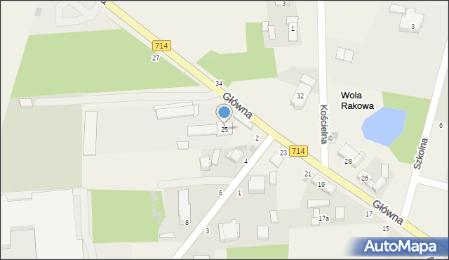 Wola Rakowa, Główna, 25, mapa Wola Rakowa