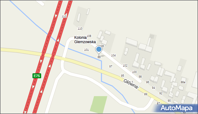 Wola Rakowa, Główna, 99, mapa Wola Rakowa