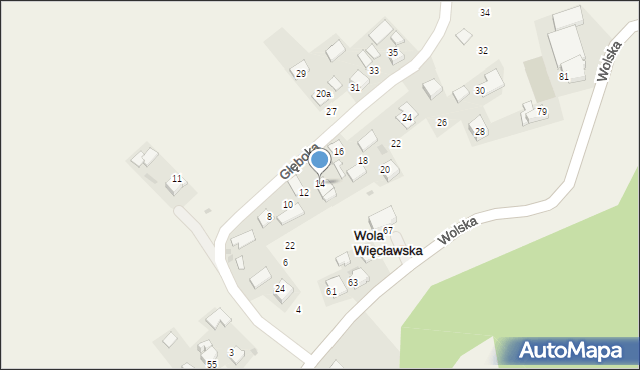 Wola Więcławska, Głęboka, 14, mapa Wola Więcławska