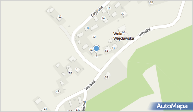 Wola Więcławska, Głęboka, 4, mapa Wola Więcławska