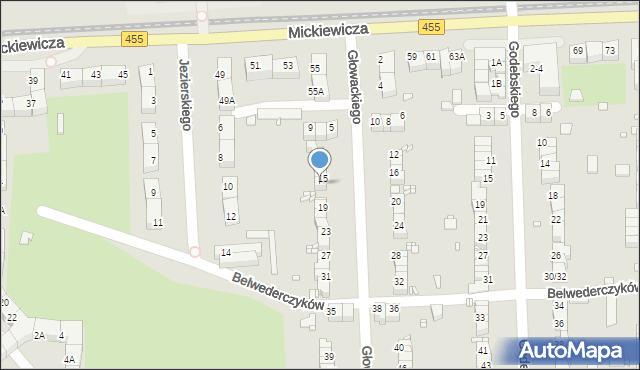 Wrocław, Głowackiego Bartosza, 17, mapa Wrocławia