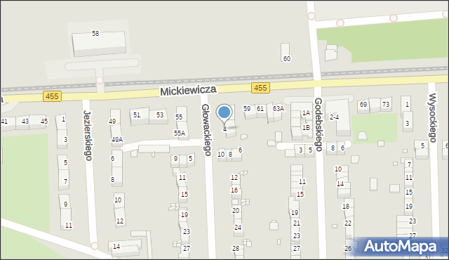 Wrocław, Głowackiego Bartosza, 4, mapa Wrocławia