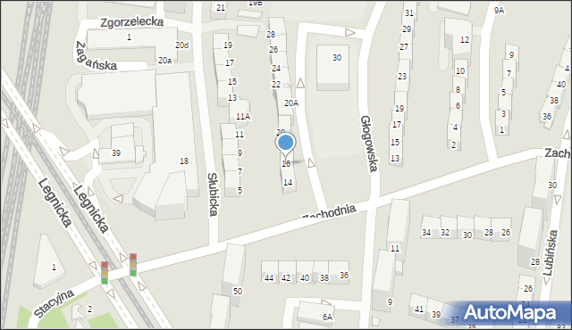 Wrocław, Głogowska, 16, mapa Wrocławia