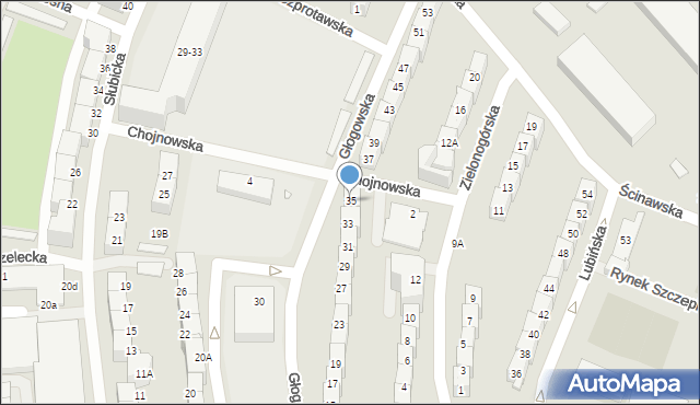 Wrocław, Głogowska, 35, mapa Wrocławia