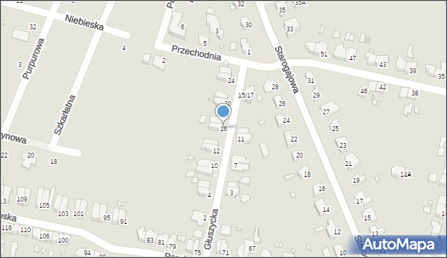 Wrocław, Głuszycka, 16, mapa Wrocławia