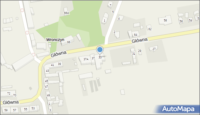 Wronczyn, Główna, 33, mapa Wronczyn