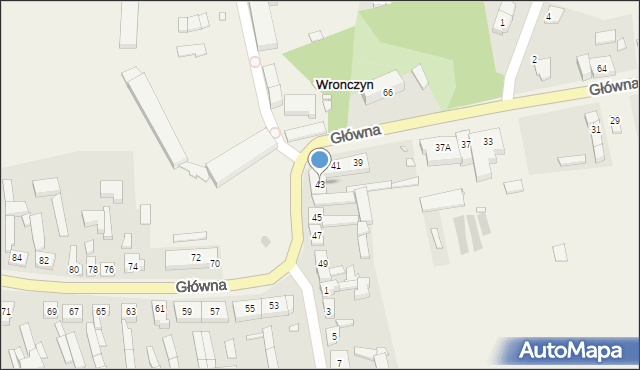 Wronczyn, Główna, 43, mapa Wronczyn
