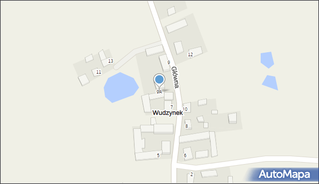 Wudzynek, Główna, 9A, mapa Wudzynek