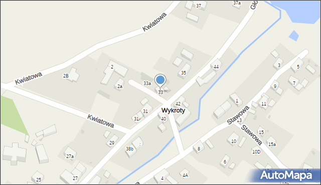 Wykroty, Główna, 33, mapa Wykroty