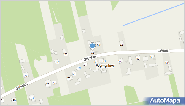 Wymysłów, Główna, 52, mapa Wymysłów