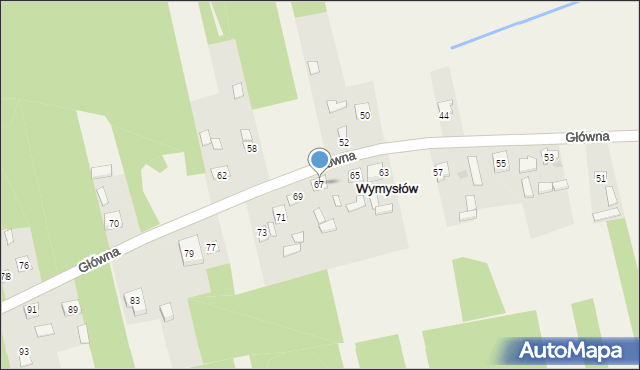 Wymysłów, Główna, 67, mapa Wymysłów