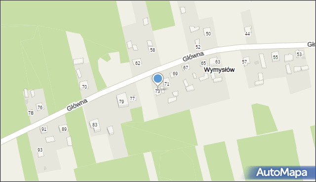 Wymysłów, Główna, 73, mapa Wymysłów