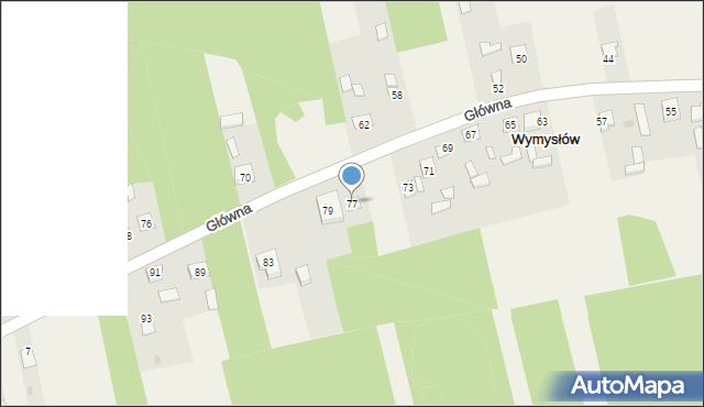 Wymysłów, Główna, 77, mapa Wymysłów