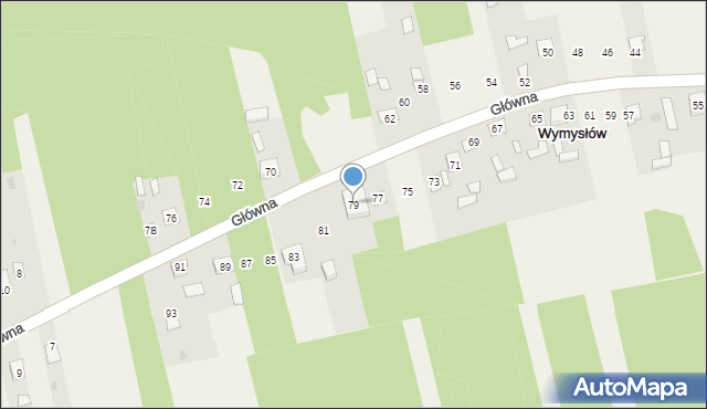 Wymysłów, Główna, 79, mapa Wymysłów
