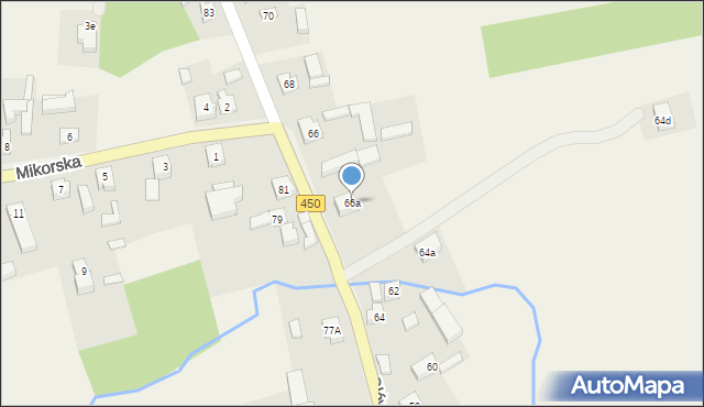 Wyszanów, Główna, 66a, mapa Wyszanów