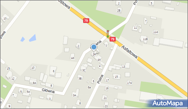 Żabieniec, Główna, 1A, mapa Żabieniec