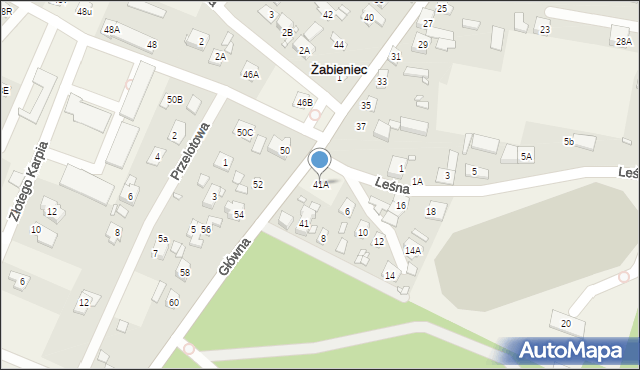 Żabieniec, Główna, 41A, mapa Żabieniec